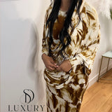 SAOUDIA DRESS | BLANC /MARRON