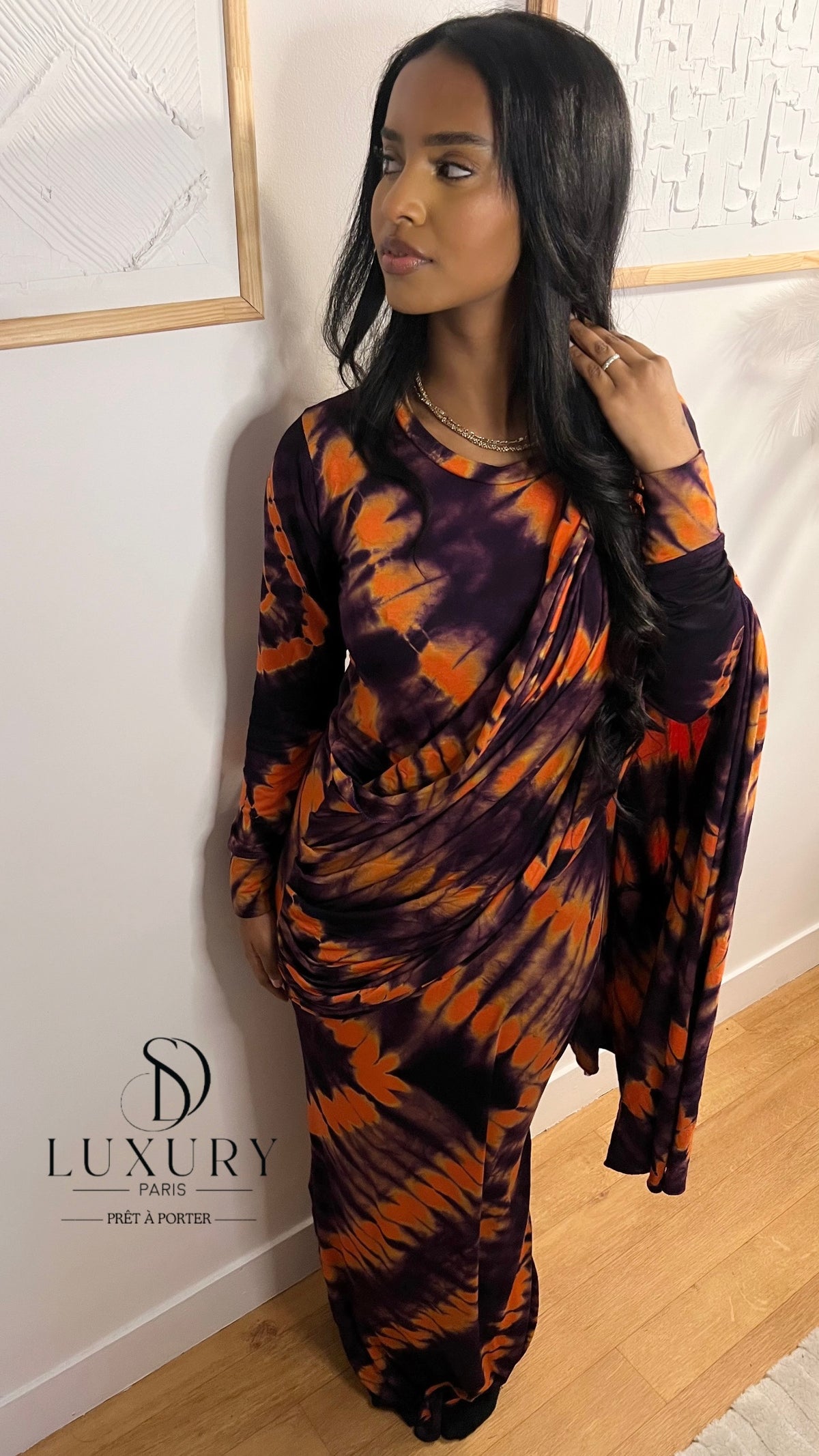 SAOUDIA DRESS | ORANGE/VIOLET