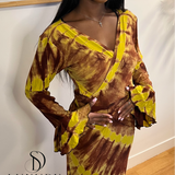 ZAYRA DRESS | JAUNE/MARRON