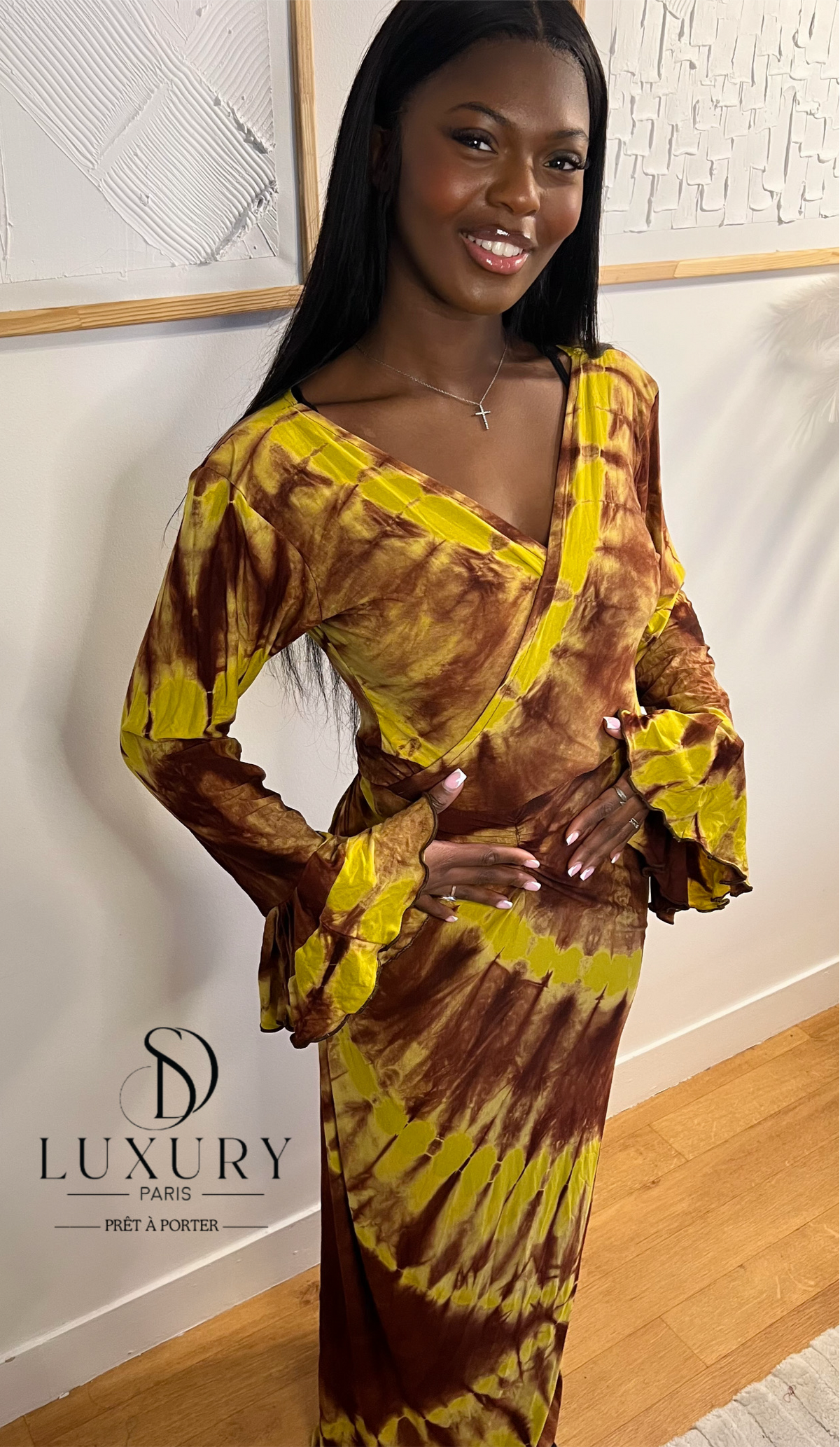 ZAYRA DRESS | JAUNE/MARRON