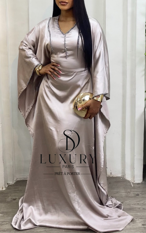 AMANI DRESS / BEIGE ARGENT