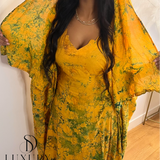 AMINA DRESS | JAUNE/VERT