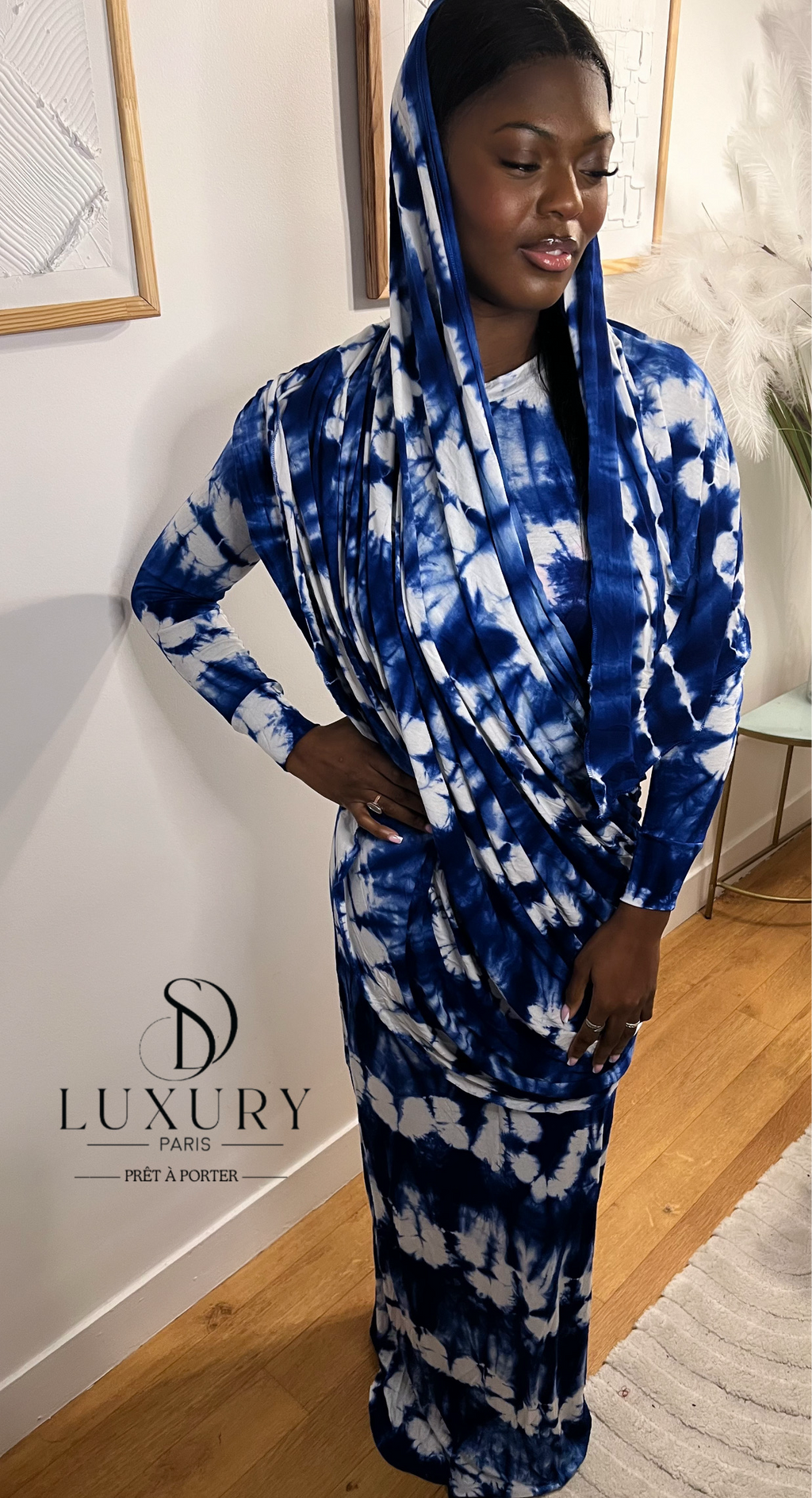 SAOUDIA DRESS | BLEU/BLANC