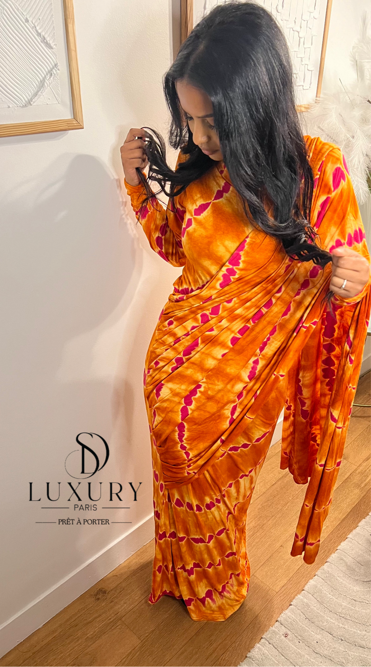 SAOUDIA DRESS | ORANGE/ROSE