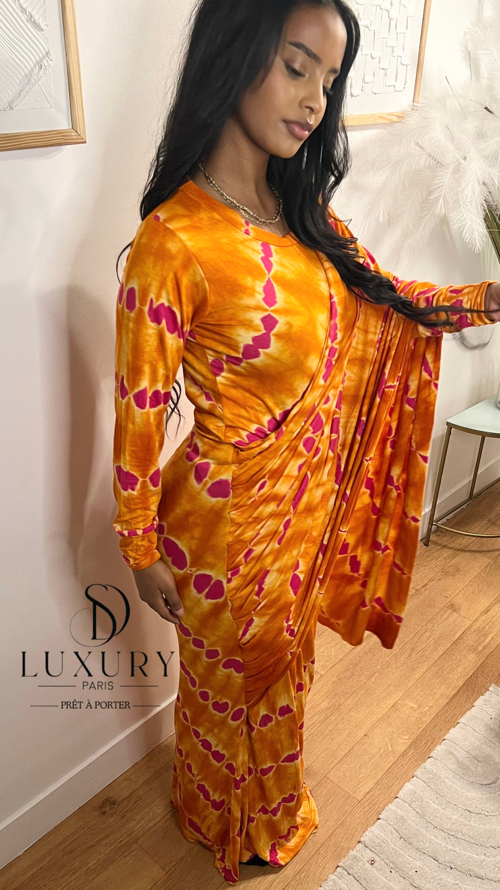 SAOUDIA DRESS | ORANGE/ROSE