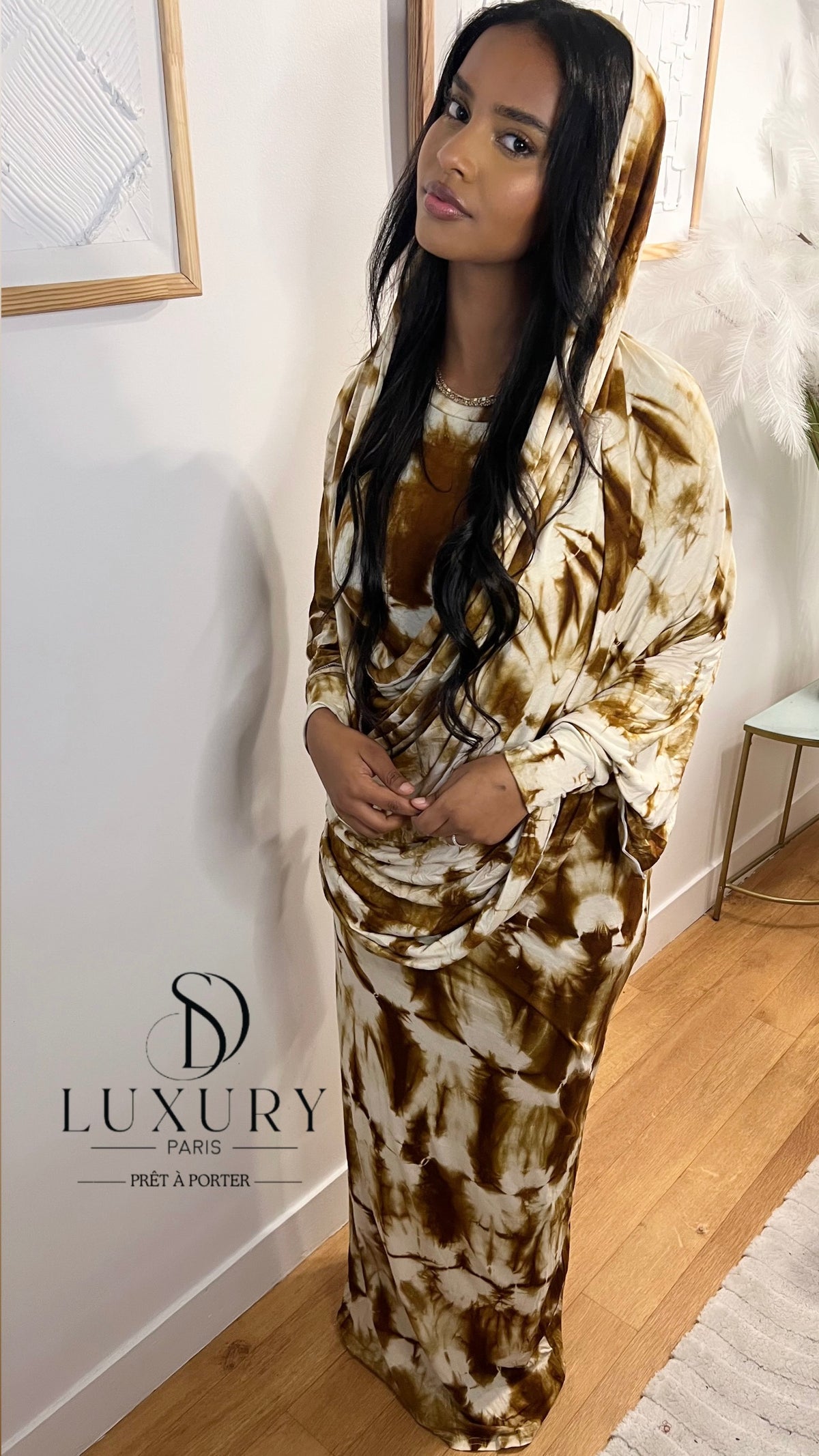 SAOUDIA DRESS | BLANC /MARRON