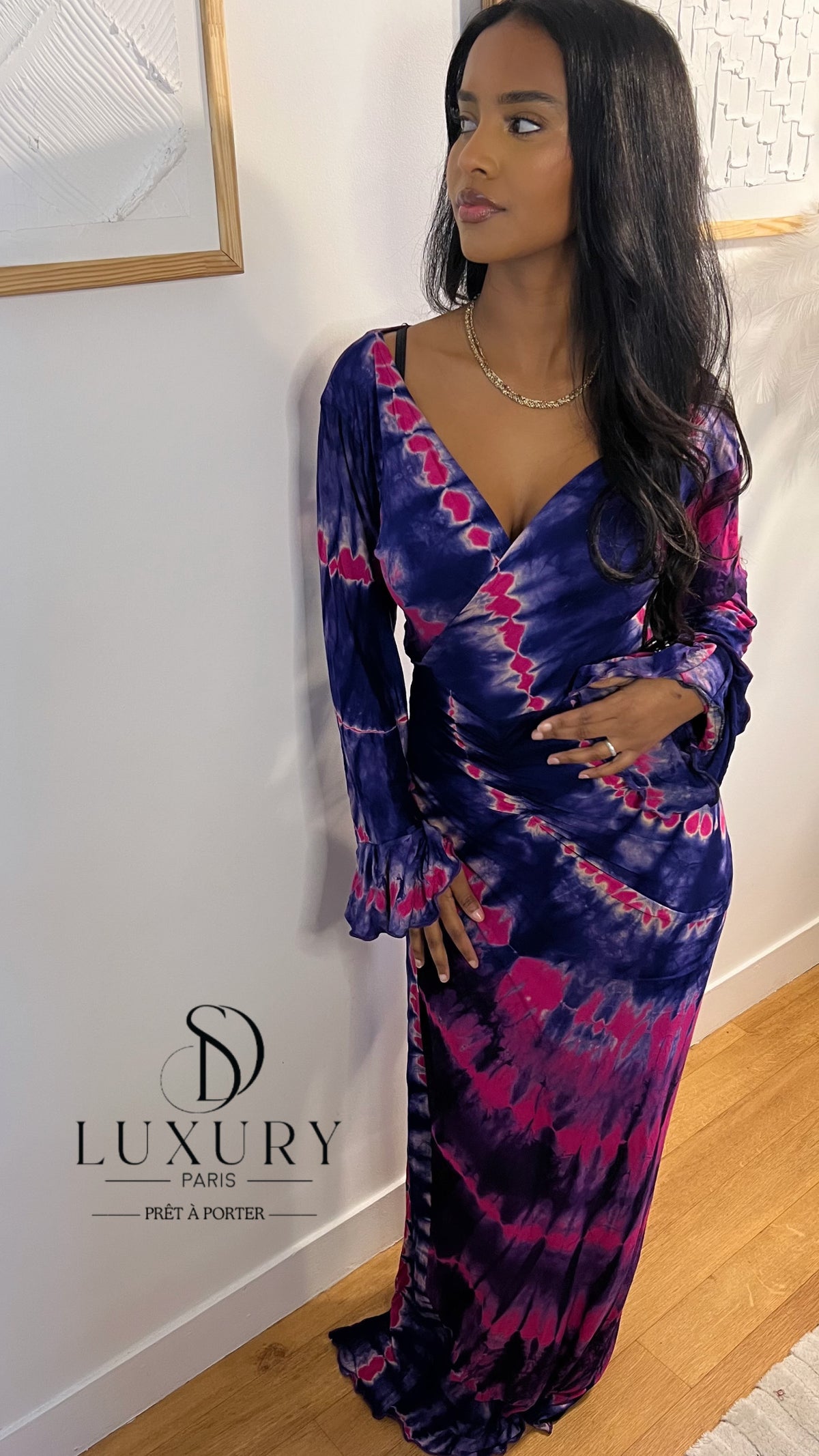 ZAYRA DRESS | BLEU/ROSE