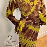 ZAYRA DRESS | JAUNE/MARRON