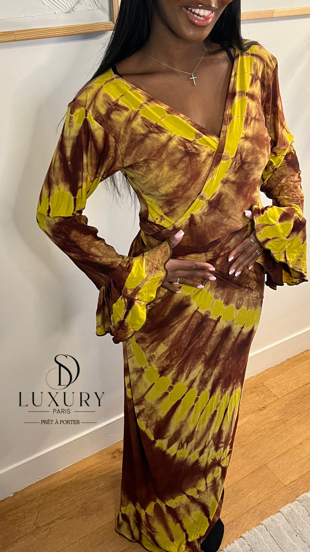 ZAYRA DRESS | JAUNE/MARRON