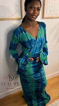 ZAYRA DRESS | BLEU/VERT