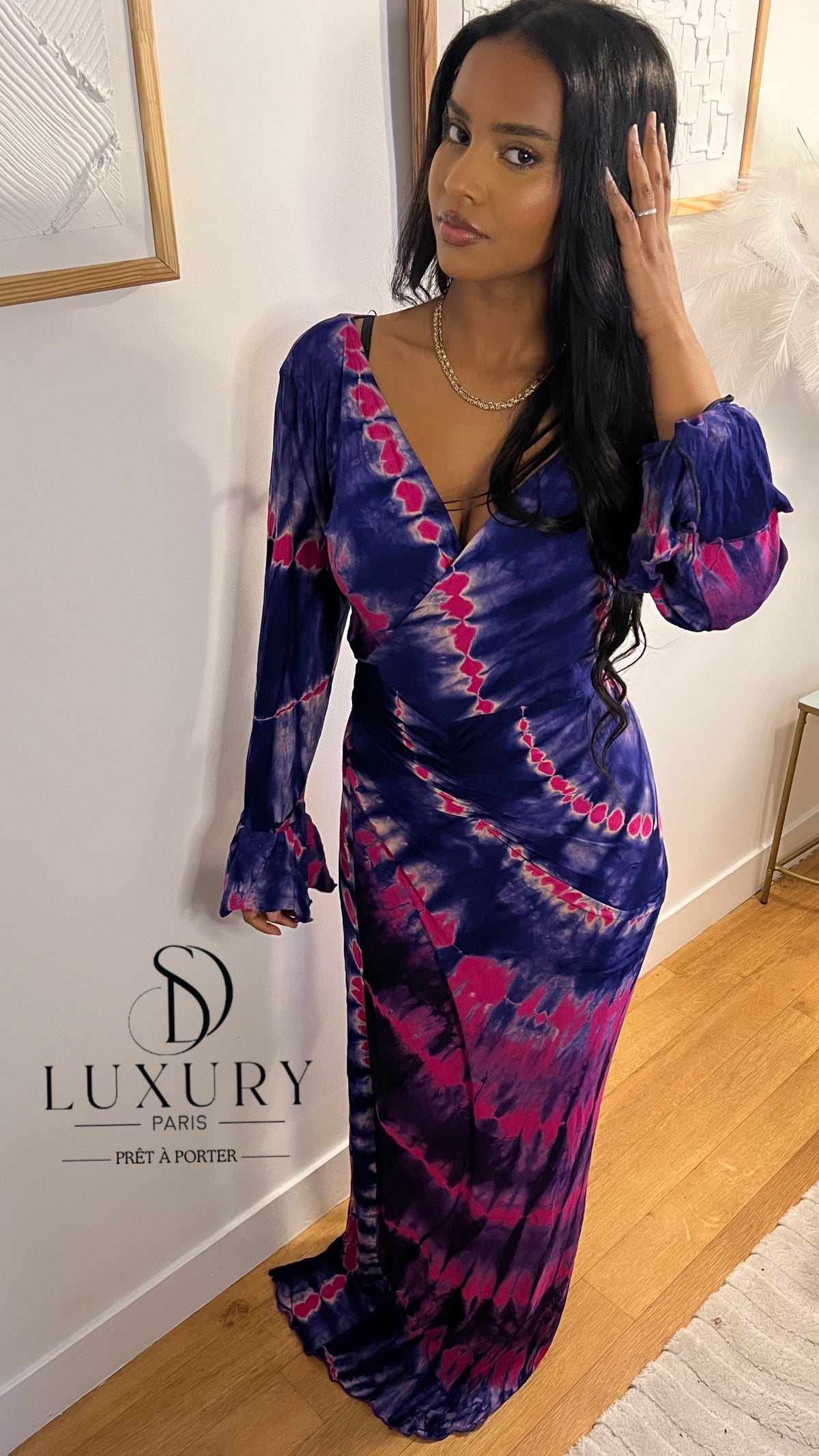 ZAYRA DRESS | BLEU/ROSE