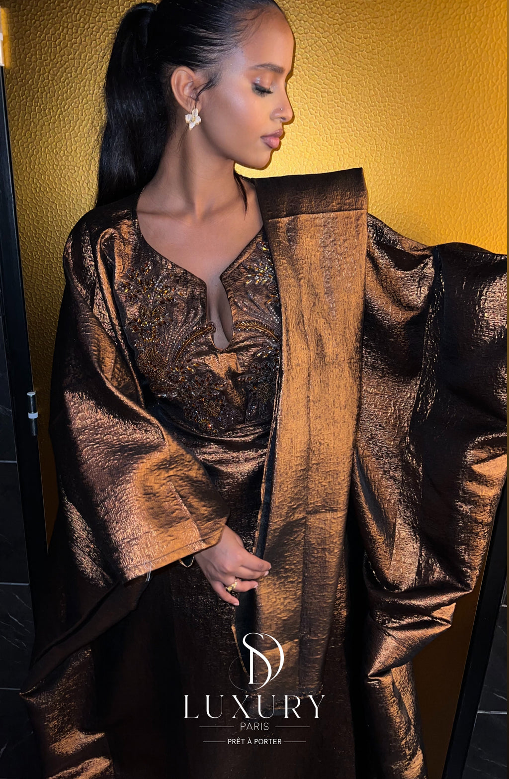 YOLANDA BÙBÙ | BROWN SHINY (sans fente)