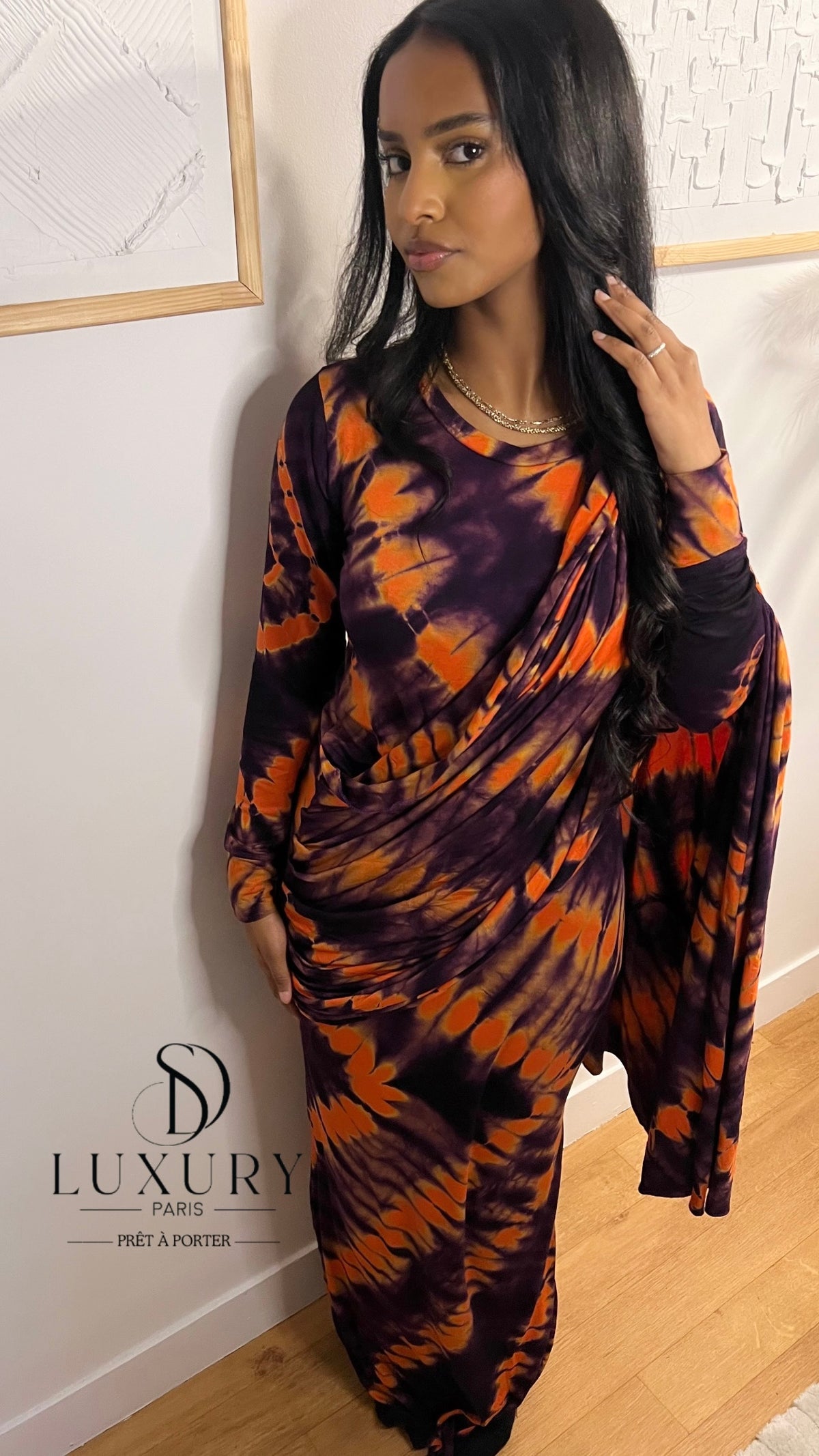 SAOUDIA DRESS | ORANGE/VIOLET