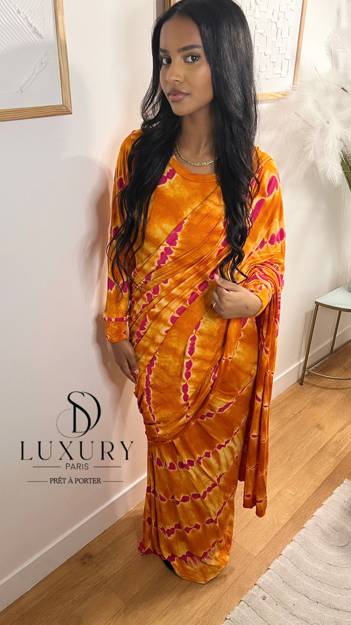 SAOUDIA DRESS | ORANGE/ROSE